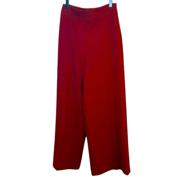 Zara Pants - Zara Women’s XS Red Wide Leg Pleated Dress Pants High Rise Straight Trousers